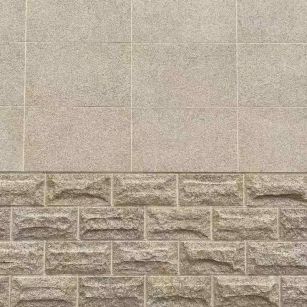 阳泉 黄金麻自然面蘑菇石配荔枝面干挂