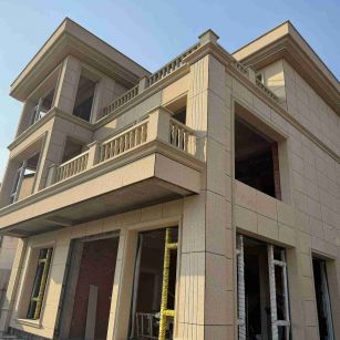 阳泉 黄金麻花岗岩石材荔枝面外墙干挂效果展示