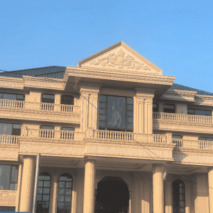 阳泉黄金麻别墅外墙干挂石材效果示例