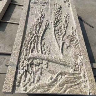 阳泉 黄金麻雕刻板浮雕迎客松