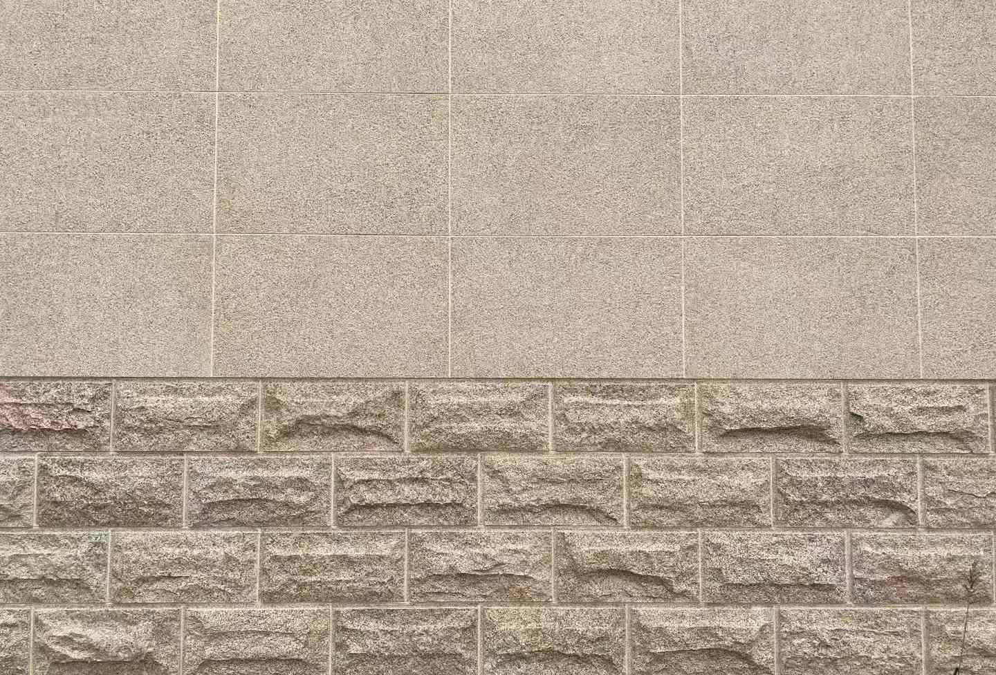 阳泉 黄金麻自然面蘑菇石配荔枝面干挂