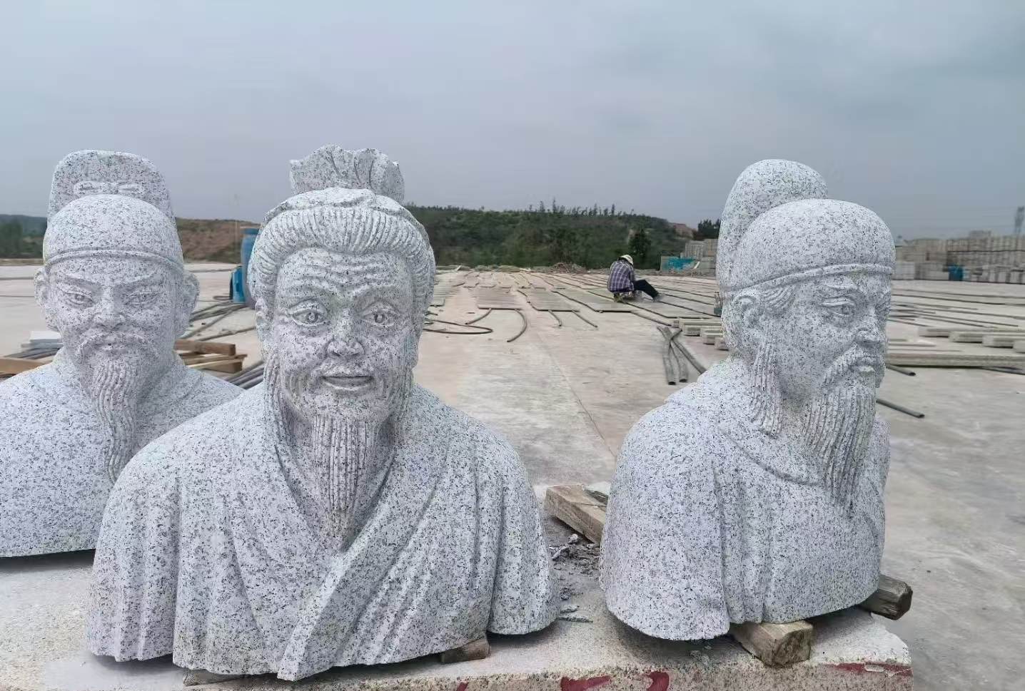 阳泉 白麻花岗岩石材人物立体雕刻