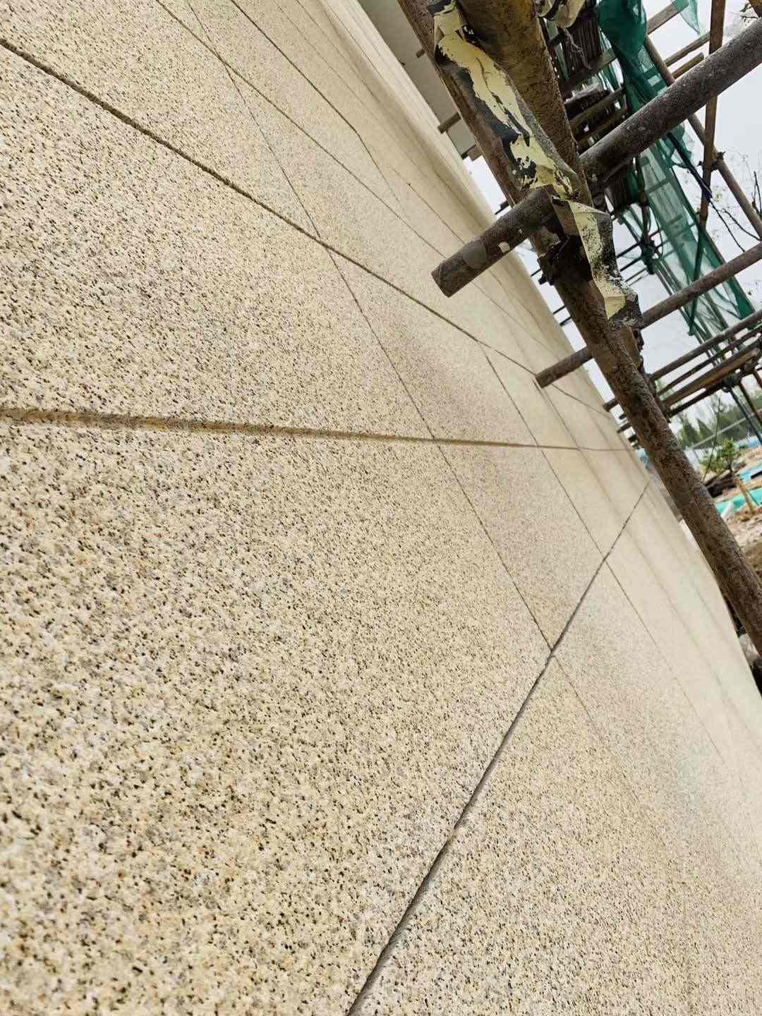 阳泉 黄金麻花岗岩荔枝面外墙干挂石材效果示例